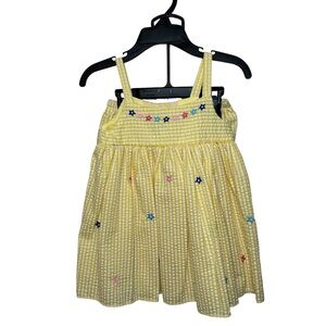Counting Daisies Yellow Seersucker‎ w/ bloomers embroidered stars Tank Dress